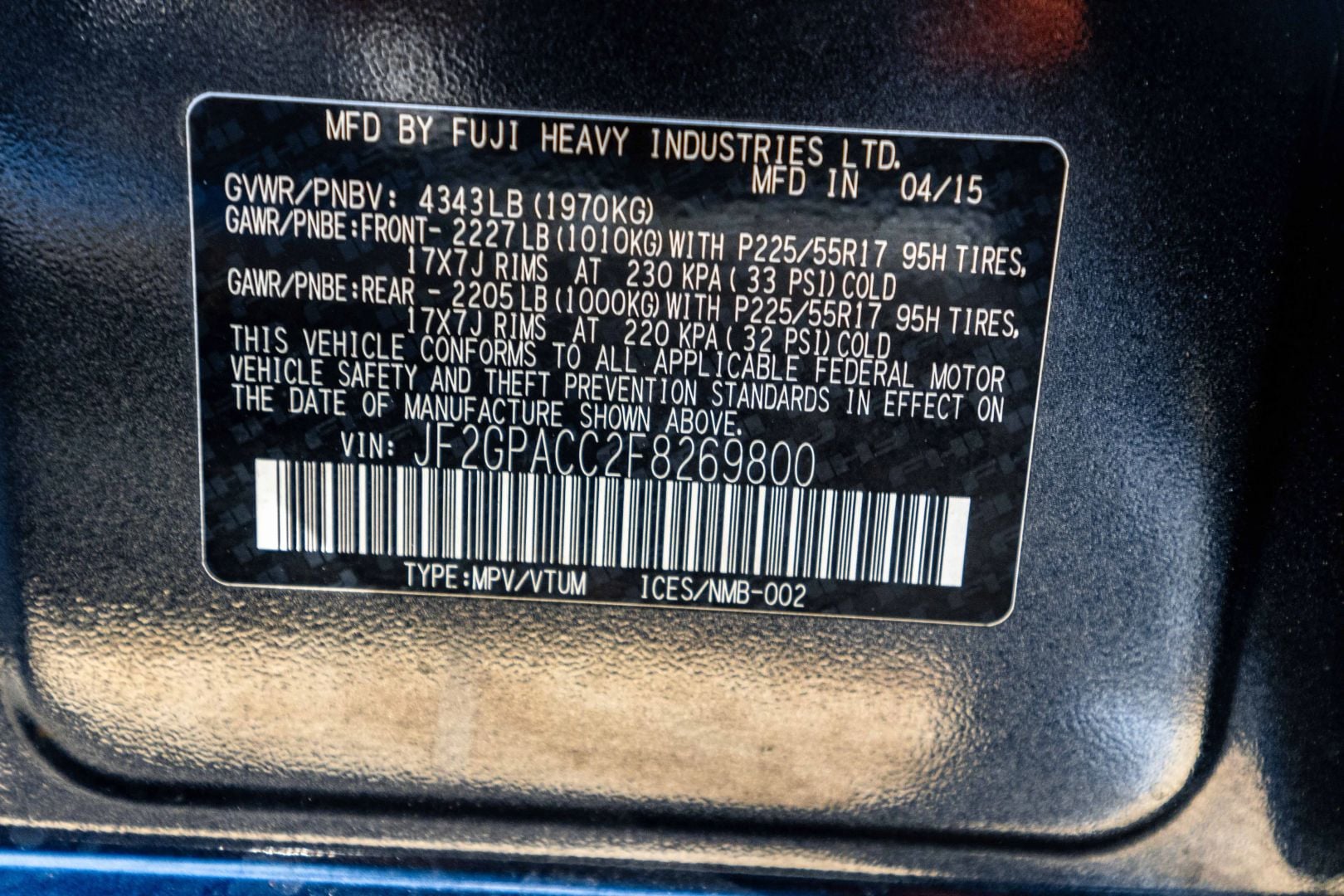 2015 SUBARU XV CROSSTREK