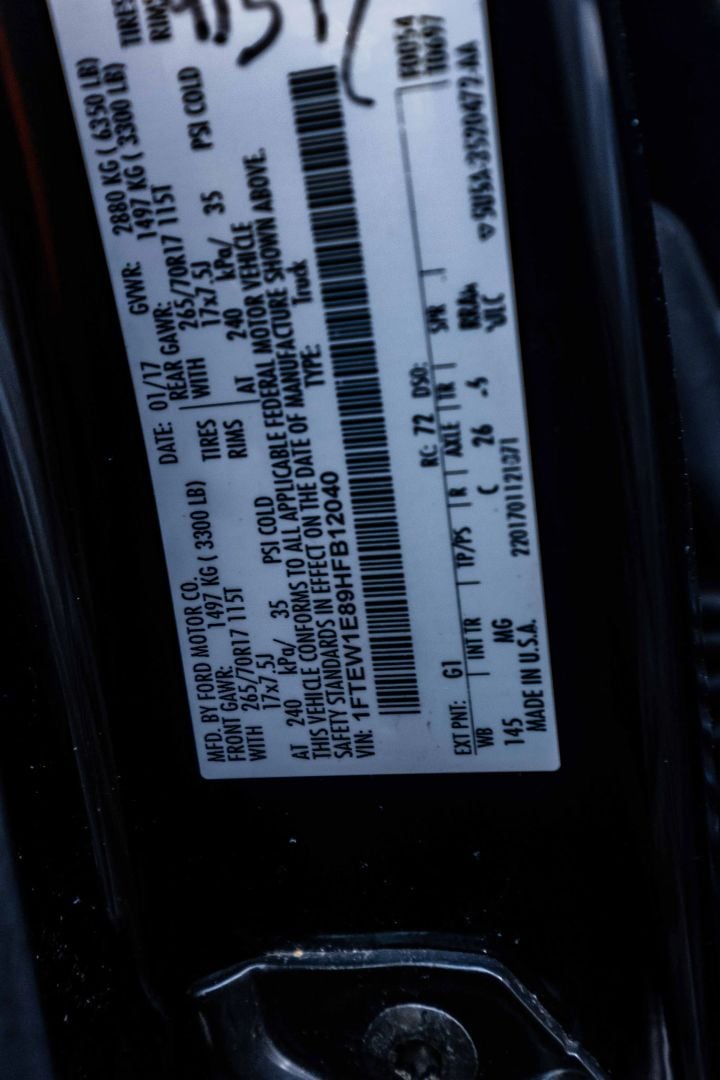 2017 FORD F150 SUPERCREW CAB